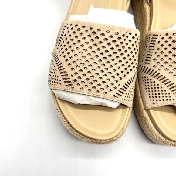 Franco Sarto 10M Tennia Beige Suede Leather Platform Espadrilles Sandals‎ Shoes - Picture 4 of 15